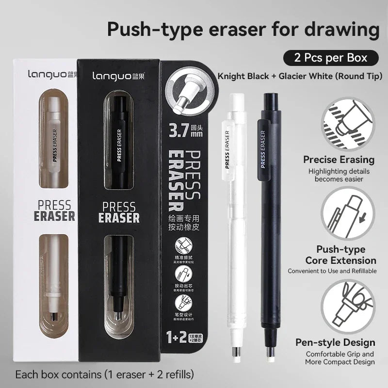 Buy The Best By Artsulli - Art is Long Life Short - Languo Eraser Retractable Automatic Pencil Rubber High Precision Correction Highlight