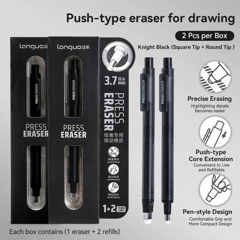 Buy The Best By Artsulli - Art is Long Life Short - Languo Eraser Retractable Automatic Pencil Rubber High Precision Correction Highlight