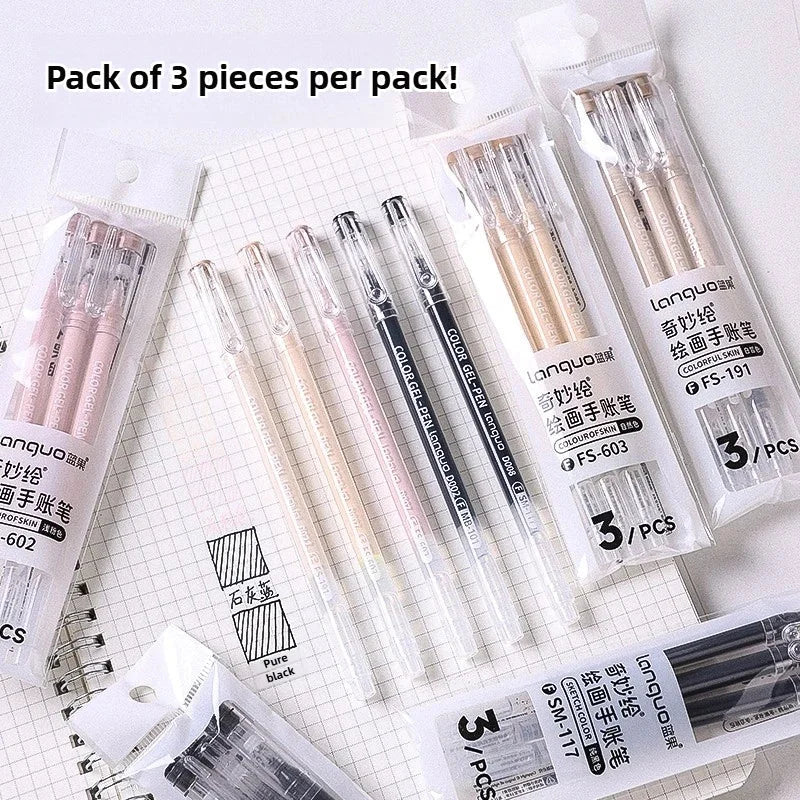 Buy The Best By Artsulli - Art is Long Life Short - LANGUO High-Capacity Overlayable Skin Tone Black Drawing Gel Pens for Marker