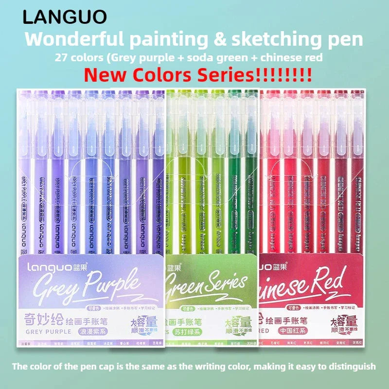 Buy The Best By Artsulli - Art is Long Life Short - LANGUO New Colors 45/9 Morandi Gel Pen Student Diary Scrapbook Painting DIY Set Color