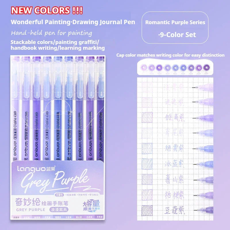 Buy The Best By Artsulli - Art is Long Life Short - LANGUO New Colors 72/9 Morandi Gel Pen Student Diary Scrapbook Painting DIY Set Color