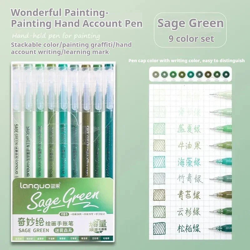 Buy The Best By Artsulli - Art is Long Life Short - LANGUO New Colors 72/9 Morandi Gel Pen Student Diary Scrapbook Painting DIY Set Color