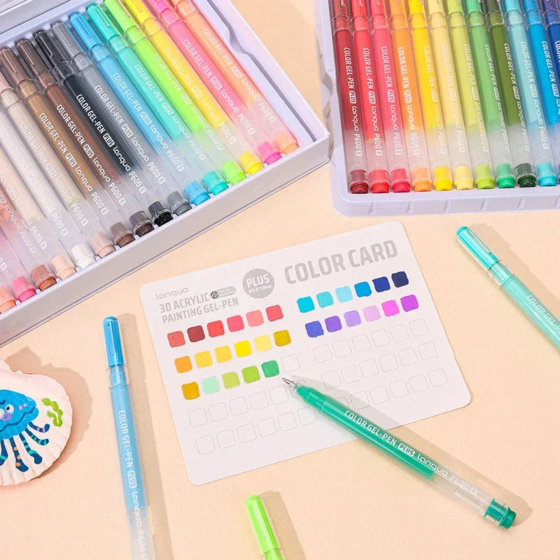 Buy The Best By Artsulli - Art is Long Life Short - Languo Three-Dimensional Effect Acrylic Painting Gel Pens Set 1.0mm Tip Kawaii