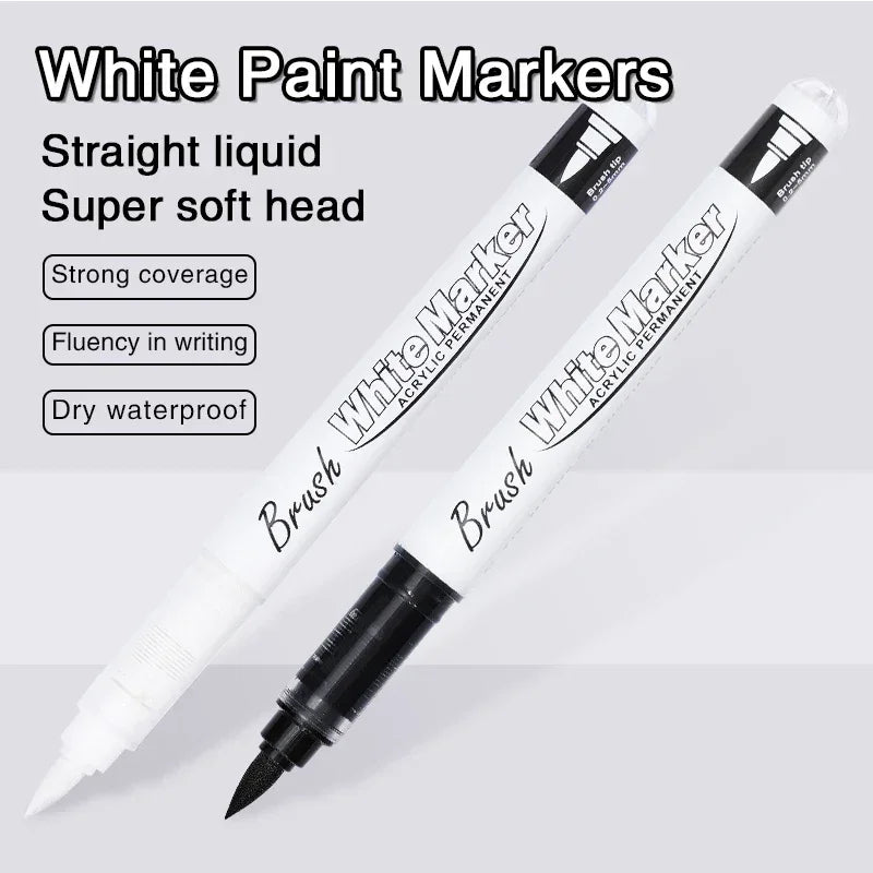 Buy The Best By Artsulli - Art is Long Life Short - Large Capacity Permanent Black/White Acrylic Paint Pen for Supplies Fabric Markers DIY