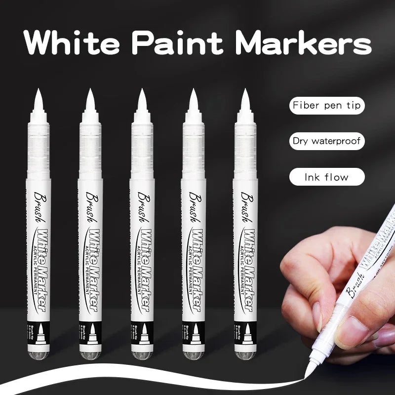 Buy The Best By Artsulli - Art is Long Life Short - Large Capacity Permanent Black/White Acrylic Paint Pen for Supplies Fabric Markers DIY