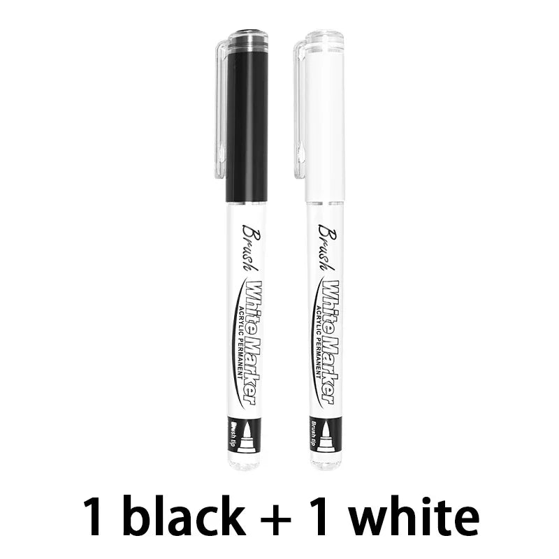 Buy The Best By Artsulli - Art is Long Life Short - Large Capacity Permanent Black/White Acrylic Paint Pen for Supplies Fabric Markers DIY