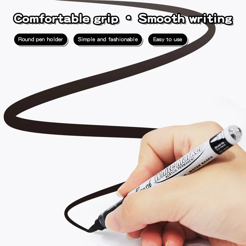 Buy The Best By Artsulli - Art is Long Life Short - Large Capacity Permanent Black/White Acrylic Paint Pen for Supplies Fabric Markers DIY