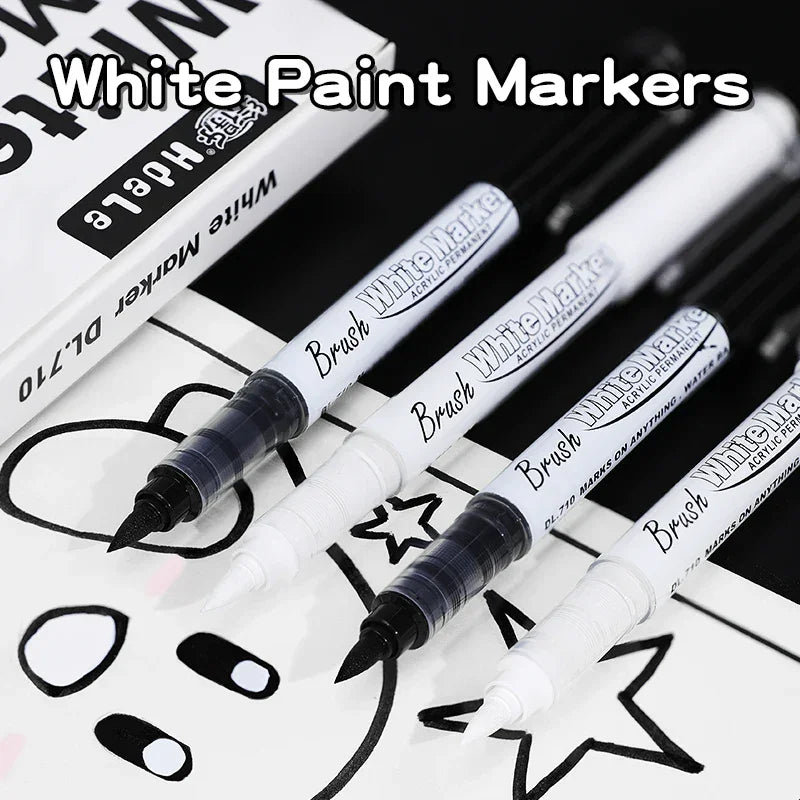 Buy The Best By Artsulli - Art is Long Life Short - Large Capacity Permanent Black/White Acrylic Paint Pen for Supplies Fabric Markers DIY