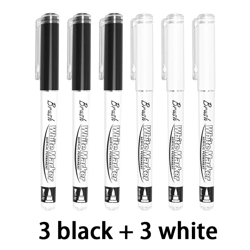 Buy The Best By Artsulli - Art is Long Life Short - Large Capacity Permanent Black/White Acrylic Paint Pen for Supplies Fabric Markers DIY