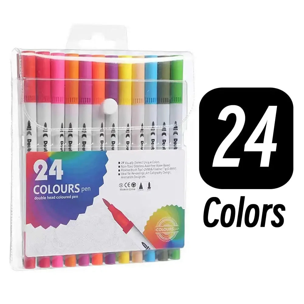 Buy The Best By Artsulli - Art is Long Life Short - LOLEDE 60 Color Double Head Markers Tip Supplies Drawing Brush Pen Colors Set