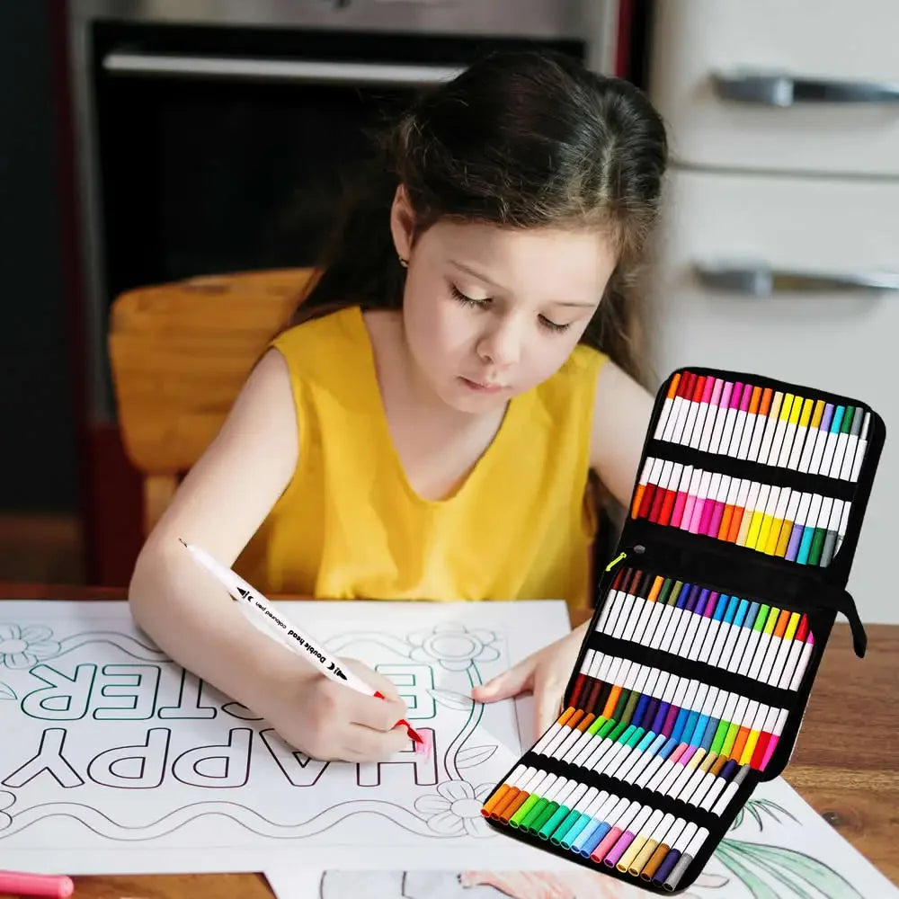 Buy The Best By Artsulli - Art is Long Life Short - LOLEDE 60 Color Double Head Markers Tip Supplies Drawing Brush Pen Colors Set