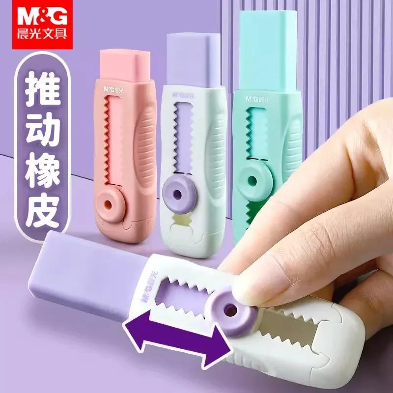 Buy The Best By Artsulli - Art is Long Life Short - M&G Push-Pull Pencil Eraser for Students Set of 1 + 4 Non-Marking Less-Dust School