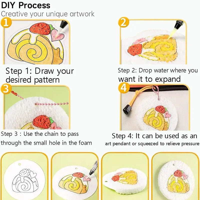 Buy The Best By Artsulli - Art is Long Life Short - Magic Puffy Paint 3D Drawing Canvas Sponge Texture Painting Kit DIY Bubble Pens