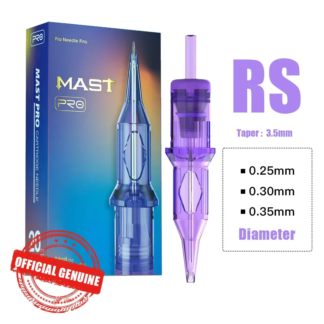 Buy The Best By Artsulli - Art is Long Life Short - Mast Pro Tattoo Needles Cartridge 20pcs Disposable RS 0.25/0.3/0.35mm for Shading