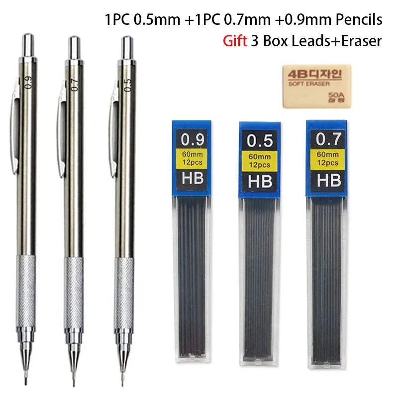 Buy The Best By Artsulli - Art is Long Life Short - Mechanical Pencil Set 0.3 0.5 0.7 0.9 1.3 2.0mm Full Metal Drawing Painting Automatic