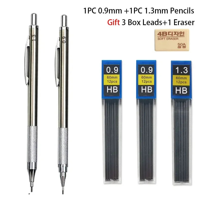 Buy The Best By Artsulli - Art is Long Life Short - Mechanical Pencil Set 0.3 0.5 0.7 0.9 1.3 2.0mm Full Metal Drawing Painting Automatic