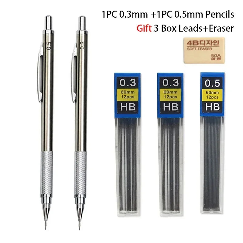 Buy The Best By Artsulli - Art is Long Life Short - Mechanical Pencil Set 0.3 0.5 0.7 0.9 1.3 2.0mm Full Metal Drawing Painting Automatic