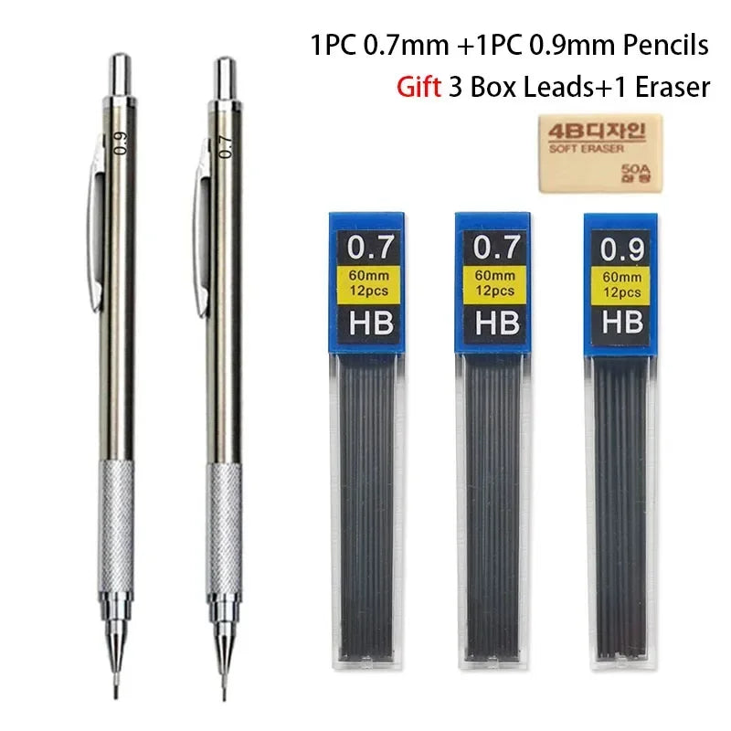 Buy The Best By Artsulli - Art is Long Life Short - Mechanical Pencil Set 0.3 0.5 0.7 0.9 1.3 2.0mm Full Metal Drawing Painting Automatic