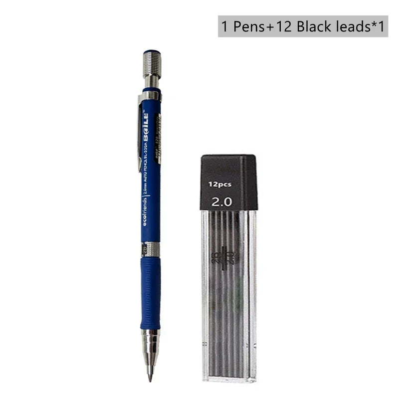 Buy The Best By Artsulli - Art is Long Life Short - Mechanical Pencil Set 2.0 mm with 2B Black/Colors Lead Refill For Writing Sketching