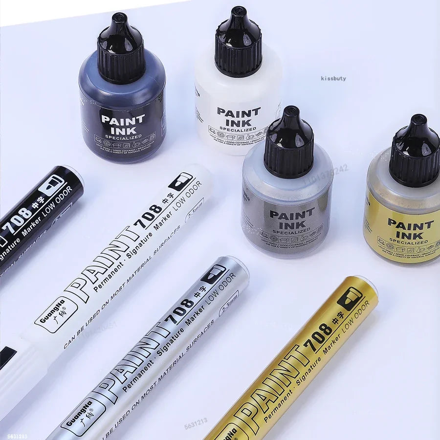 Buy The Best By Artsulli - Art is Long Life Short - Metallic Paint Marker Pens with Ink Set Gold Silver White Permanent 2mm Markers