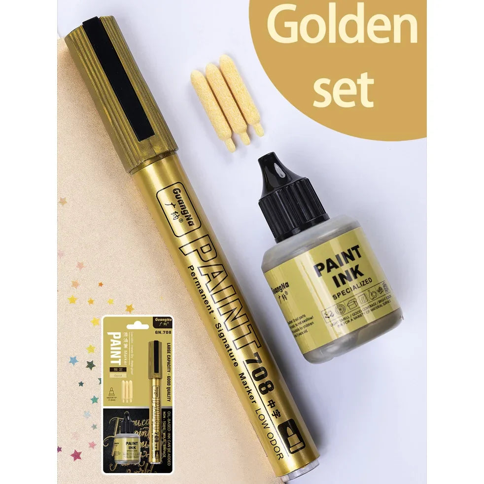Buy The Best By Artsulli - Art is Long Life Short - Metallic Paint Marker Pens with Ink Set Gold Silver White Permanent 2mm Markers