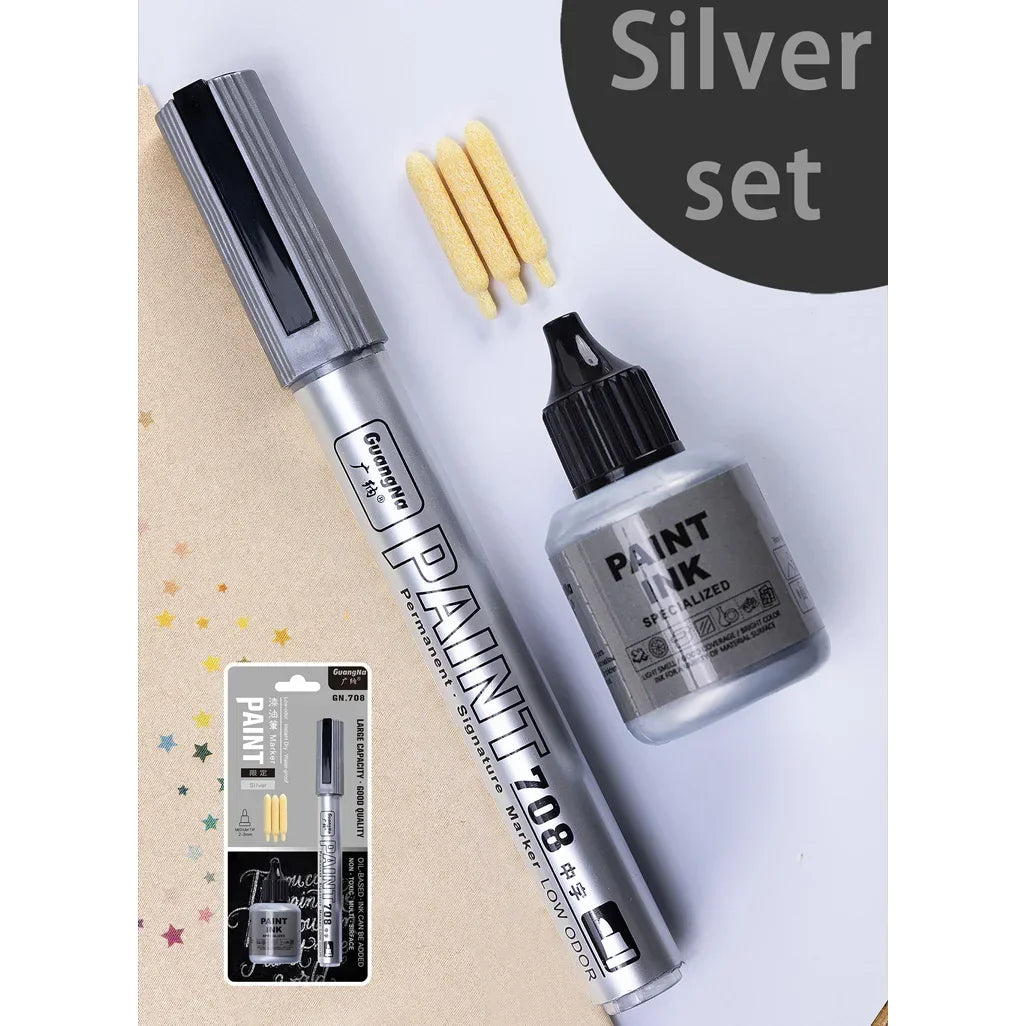 Buy The Best By Artsulli - Art is Long Life Short - Metallic Paint Marker Pens with Ink Set Gold Silver White Permanent 2mm Markers