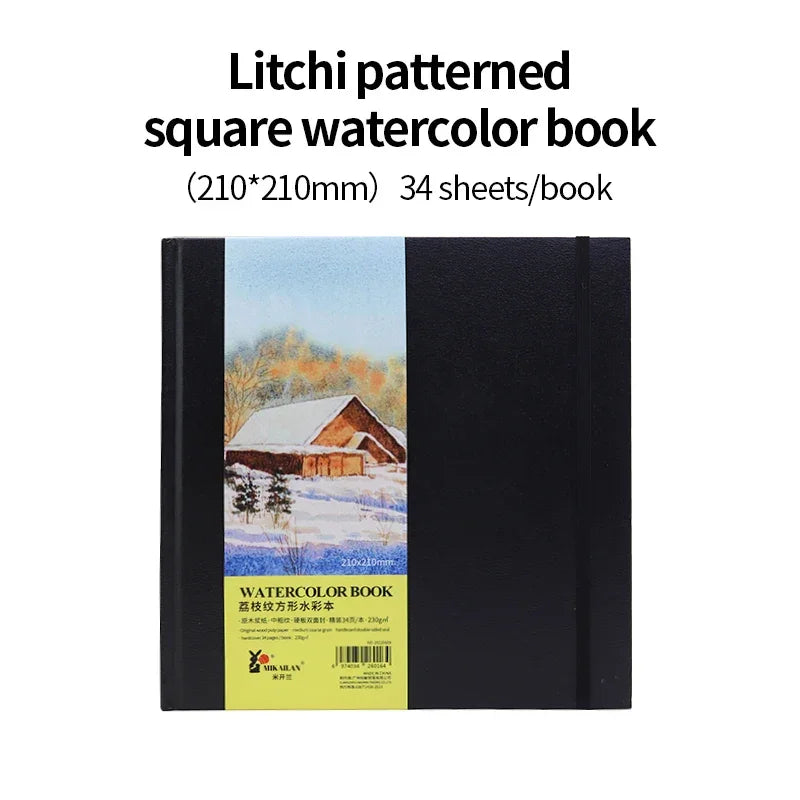 Buy The Best By Artsulli - Art is Long Life Short - MIKAILAN Square Watercolor Book Medium Coarse Grain 230g sketchbook Water Color Paper