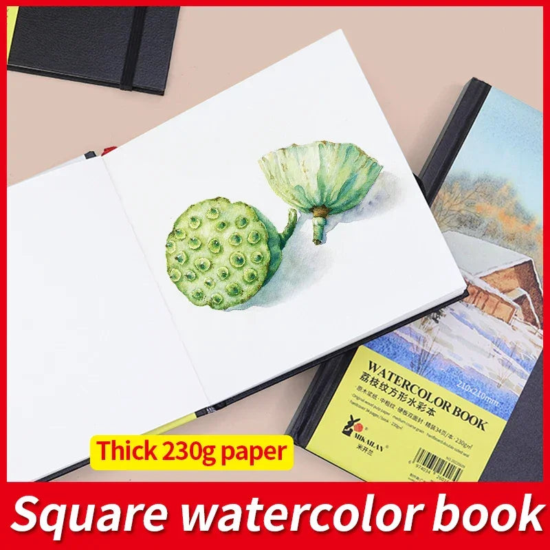 Buy The Best By Artsulli - Art is Long Life Short - MIKAILAN Square Watercolor Book Medium Coarse Grain 230g sketchbook Water Color Paper