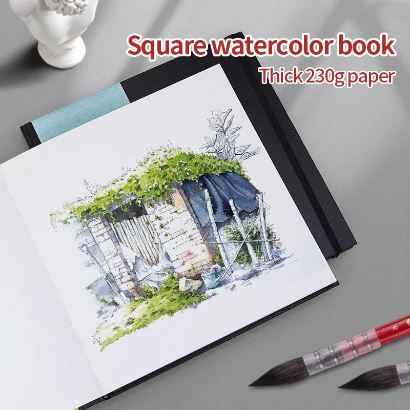 Buy The Best By Artsulli - Art is Long Life Short - MIKAILAN Square Watercolor Book Medium Coarse Grain 230g sketchbook Water Color Paper
