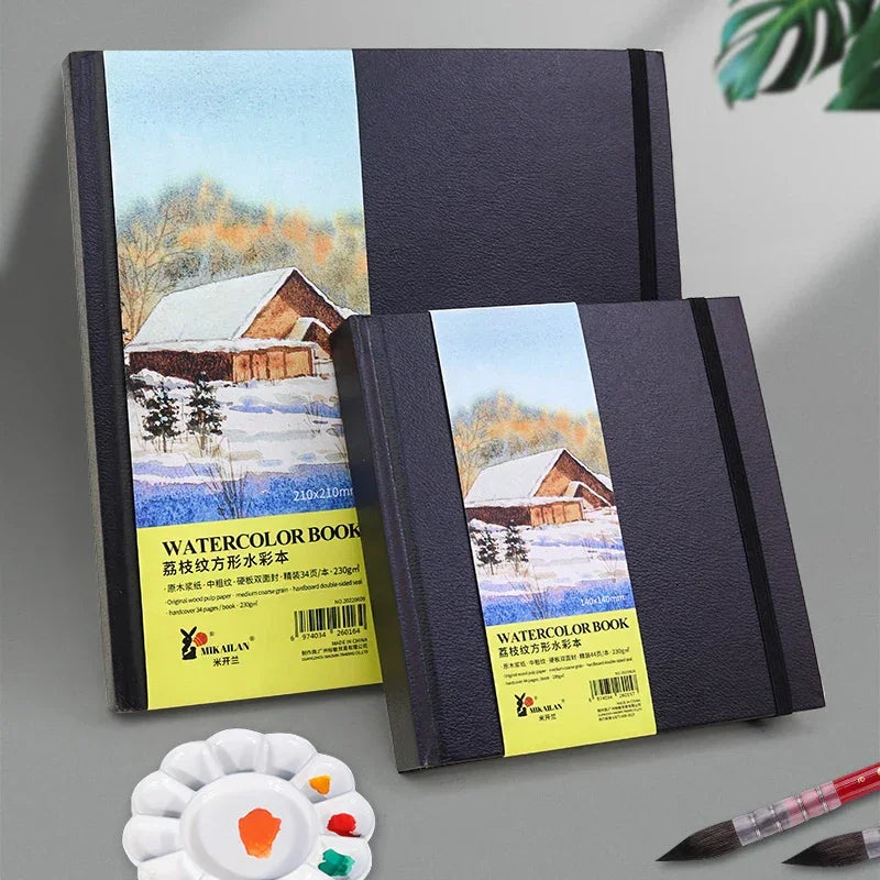 Buy The Best By Artsulli - Art is Long Life Short - MIKAILAN Square Watercolor Book Medium Coarse Grain 230g sketchbook Water Color Paper