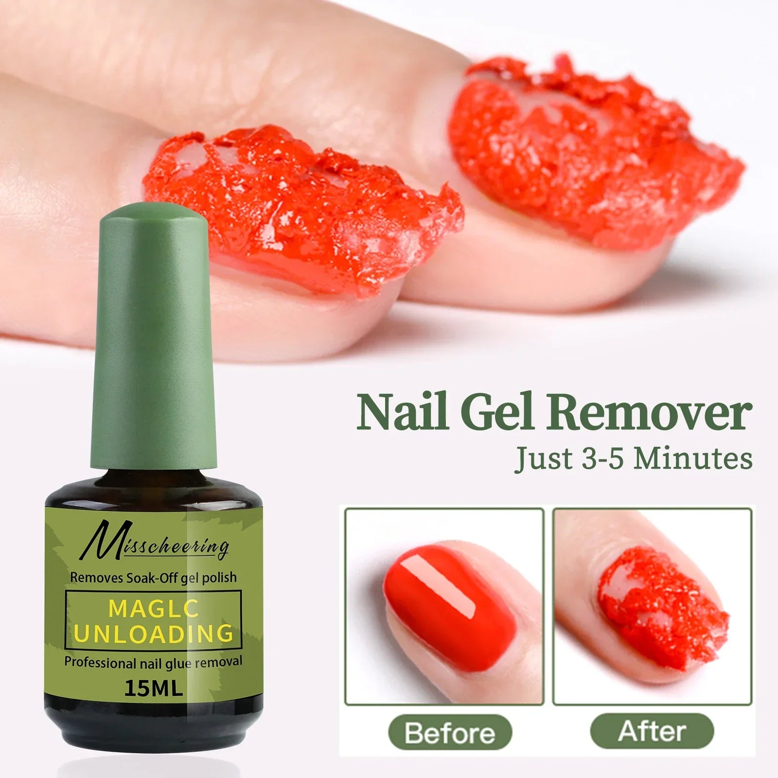 Buy The Best By Artsulli - Art is Long Life Short - Misscheering 15ml Magic Fast Nail Gel Polish Remover Clean UV Soak Off Semi Permanent