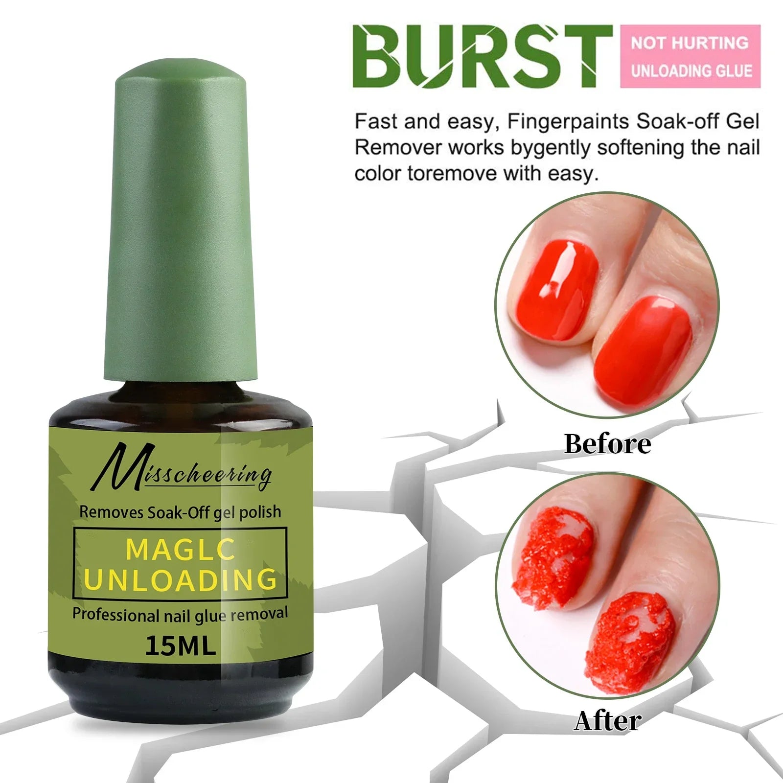 Buy The Best By Artsulli - Art is Long Life Short - Misscheering 15ml Magic Fast Nail Gel Polish Remover Clean UV Soak Off Semi Permanent