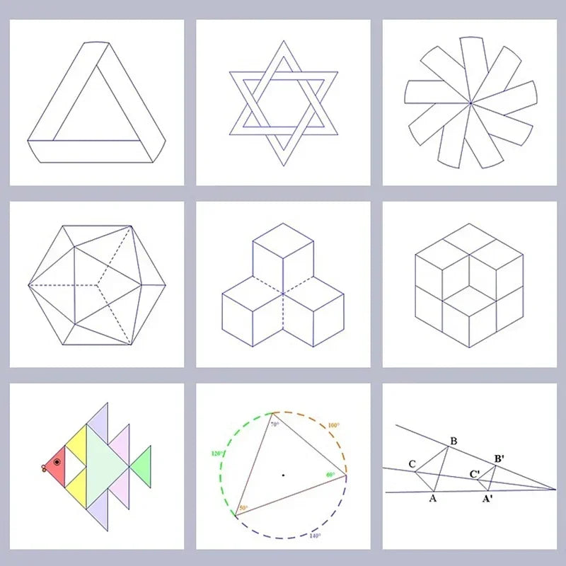 Buy The Best By Artsulli - Art is Long Life Short - Multifunctional Geometric Function Ruler Set Mathematics Drawing Template Measuring