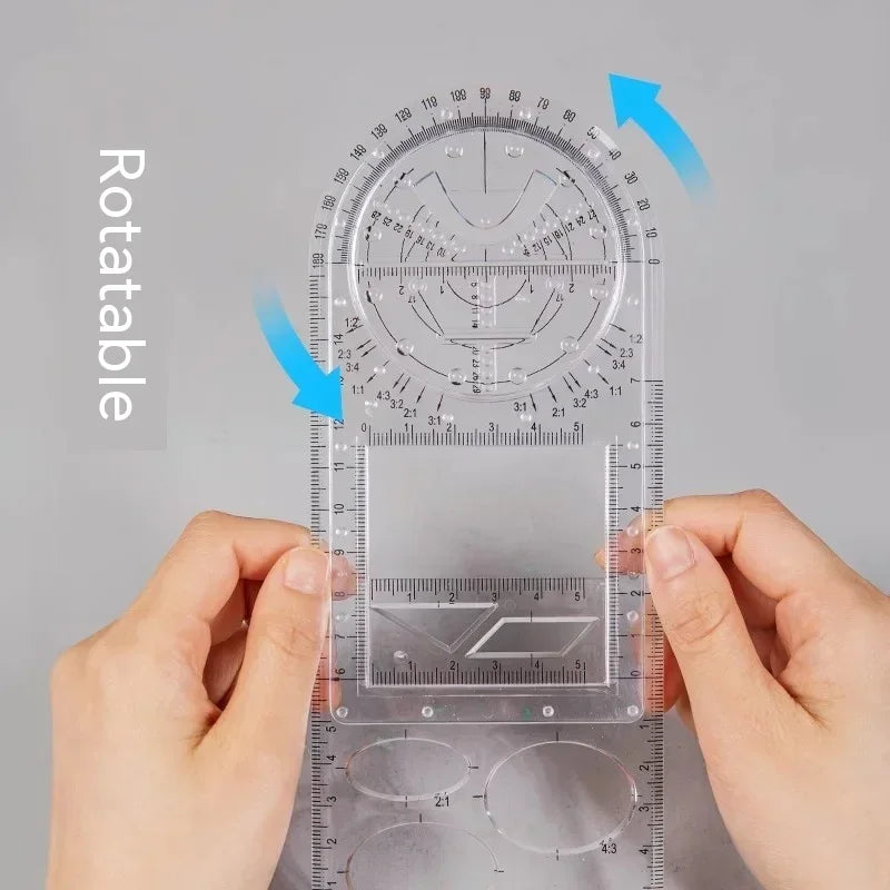 Buy The Best By Artsulli - Art is Long Life Short - Multifunctional Geometric Function Ruler Set Mathematics Drawing Template Measuring
