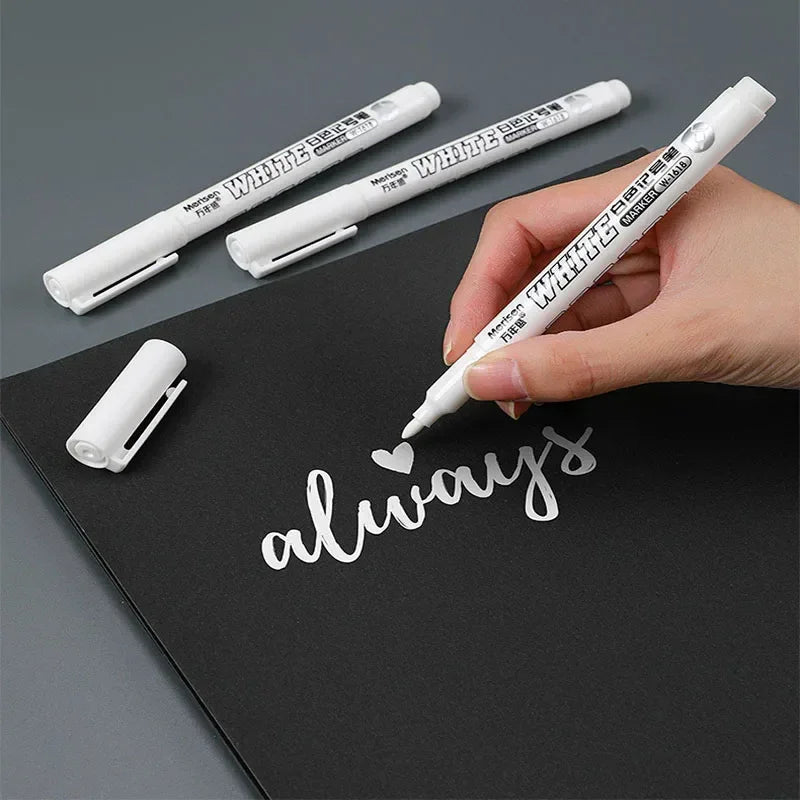 Buy The Best By Artsulli - Art is Long Life Short - New 1/2/3PCS Waterproof Metal Marker Permanent White Paint Pen Washing Painting