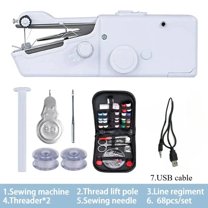 Buy The Best By Artsulli - Art is Long Life Short - New Hand Sewing Machine Portable Quick Handheld Tool Mini Electric Home DIY Apparel