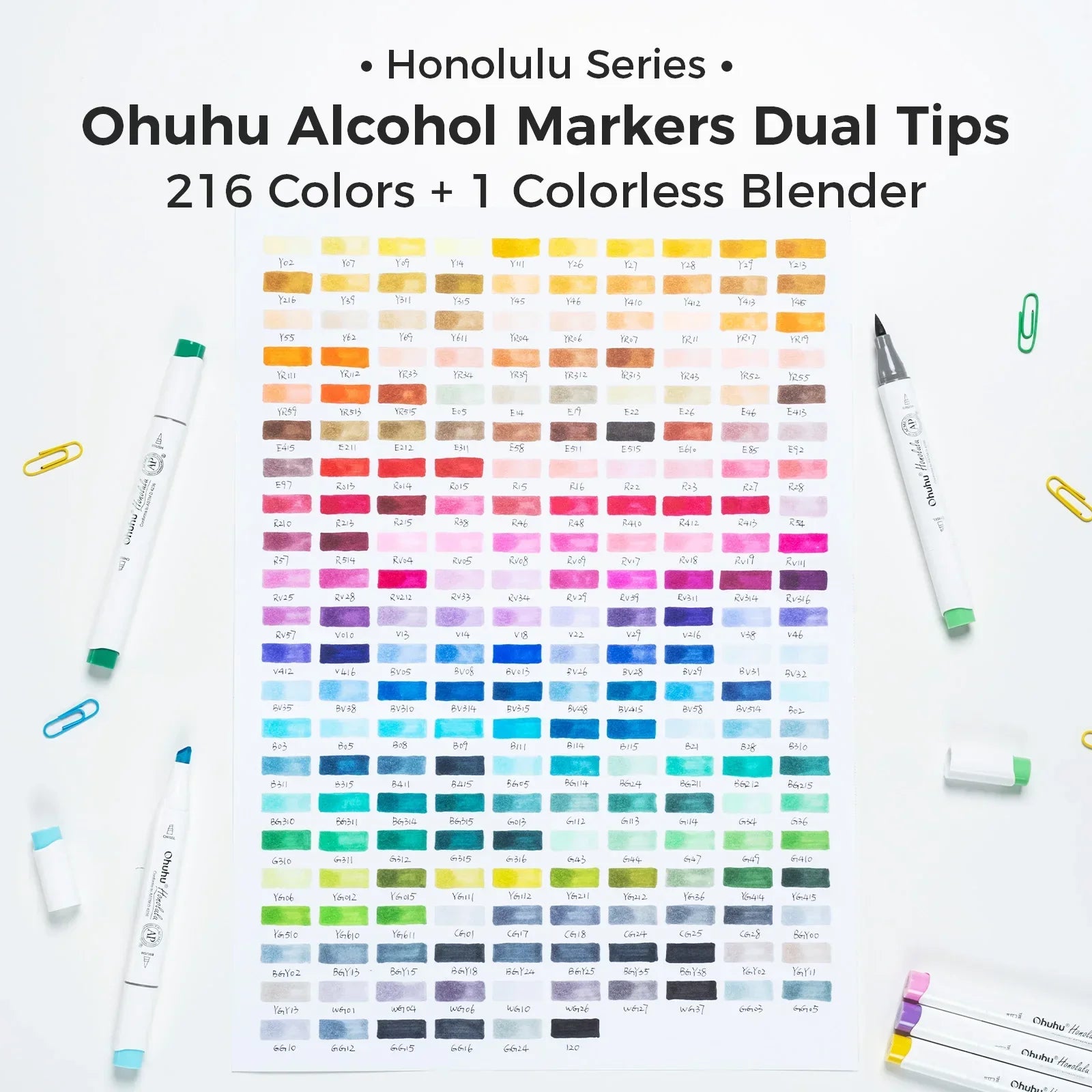 Buy The Best By Artsulli - Art is Long Life Short - Ohuhu Honolulu 216 Colors Marker Pen Set Alcohol Markers Refillable Dual Tips Sketching