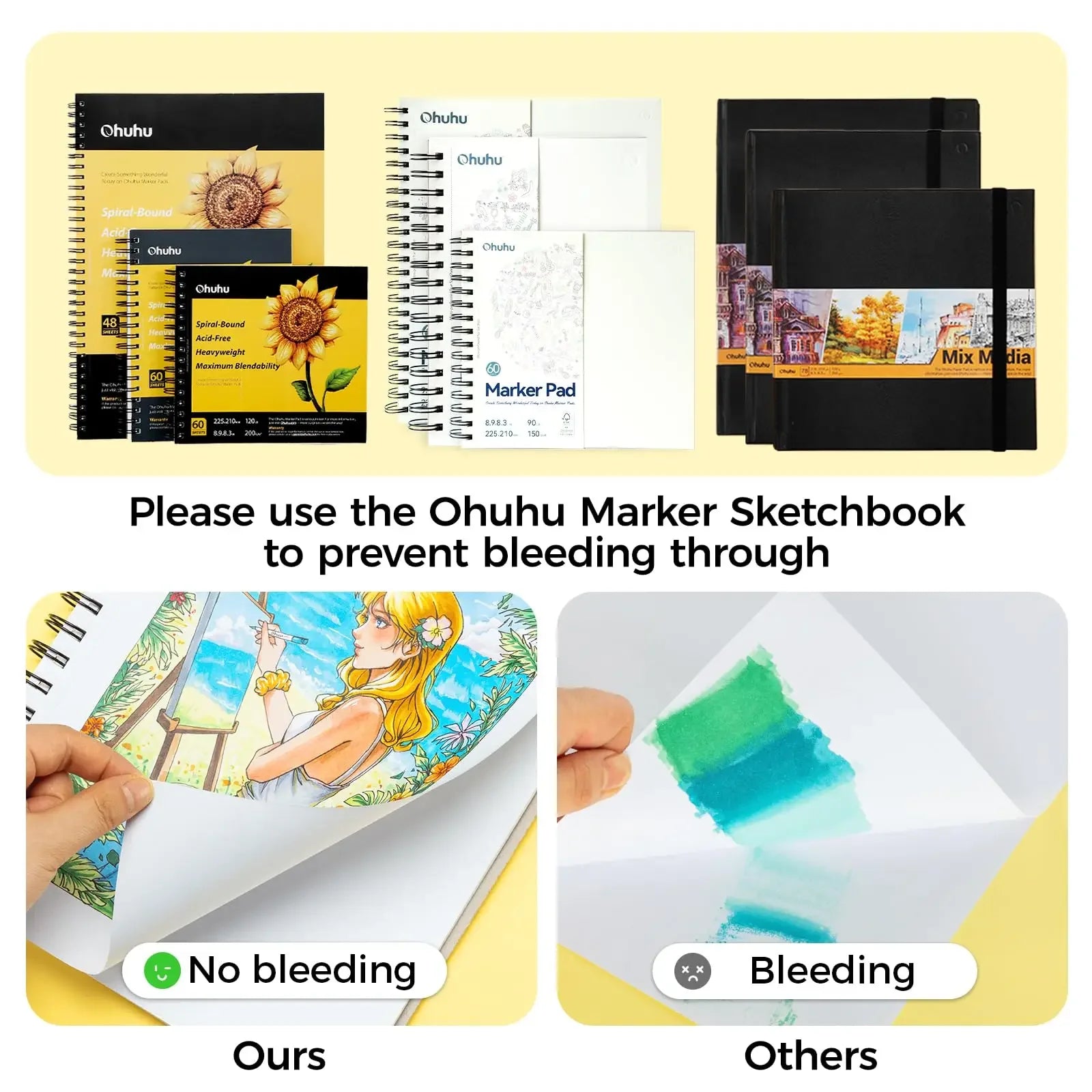 Buy The Best By Artsulli - Art is Long Life Short - Ohuhu Honolulu Plus Marker Pen Set Color Markers Alcohol Refillable Dual Tips