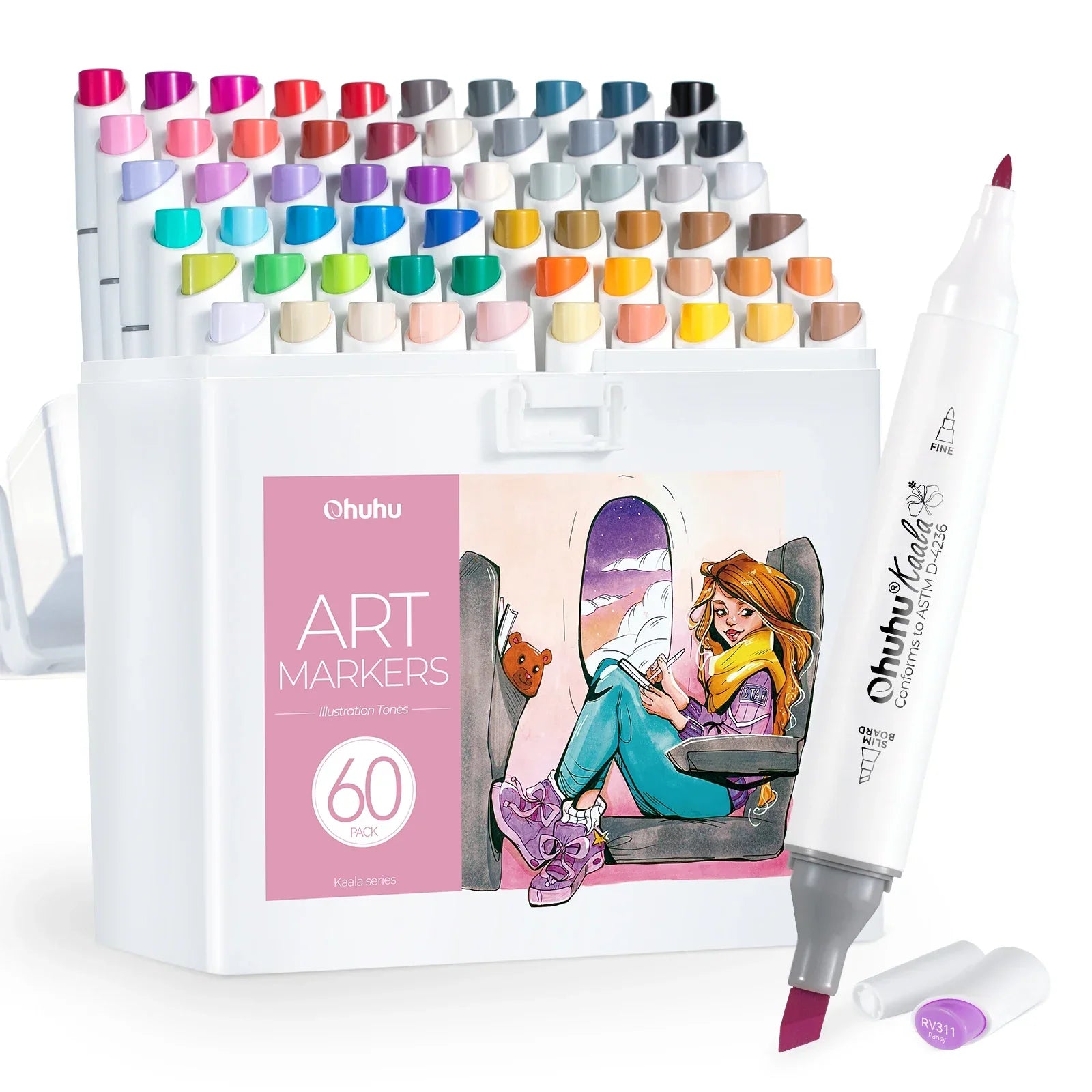 Buy The Best By Artsulli - Art is Long Life Short - Ohuhu Kaala Marker Pen Set Color Markers Alcohol Refillable Dual Tips Sketching Drawing