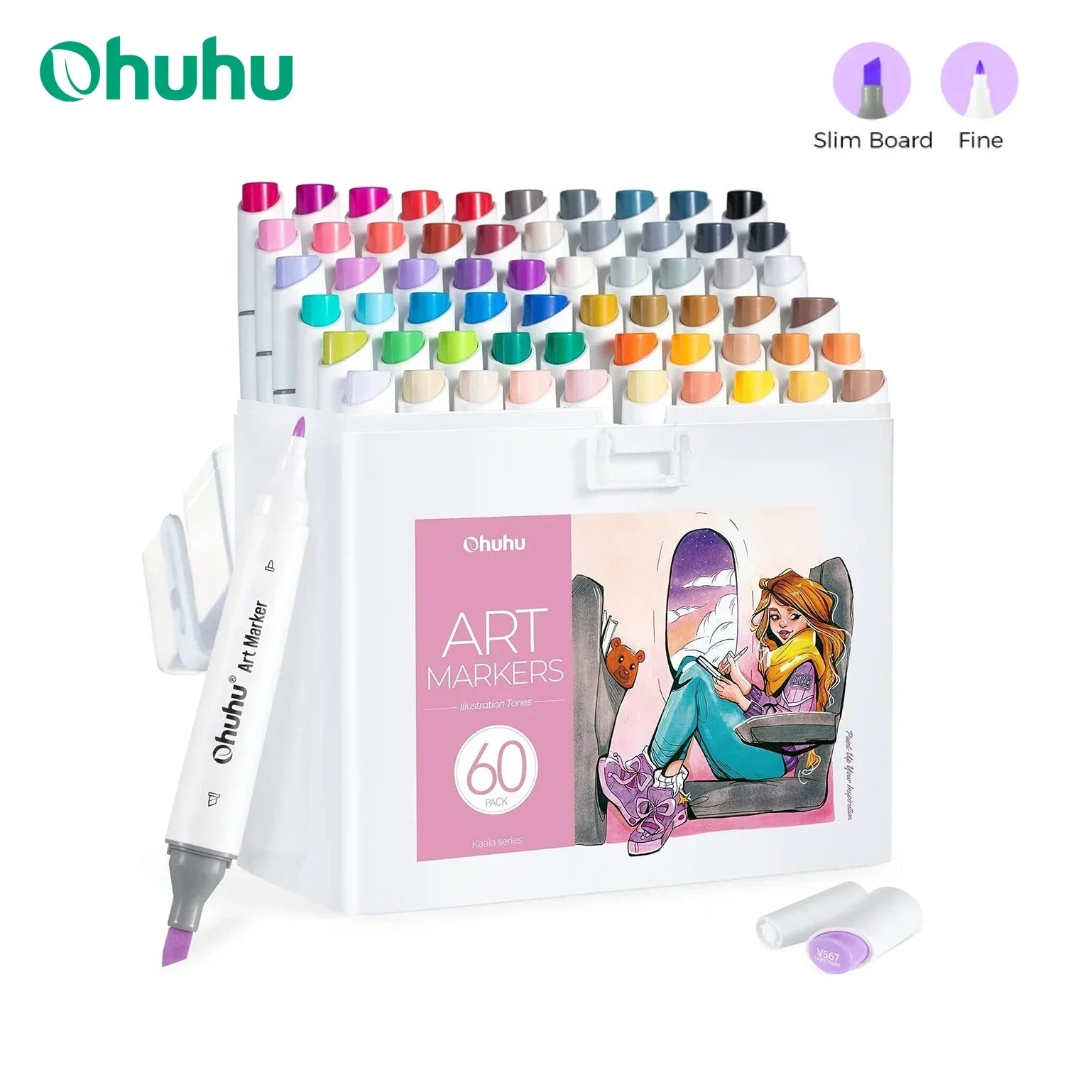 Buy The Best By Artsulli - Art is Long Life Short - Ohuhu Kaala Marker Pen Set Color Markers Alcohol Refillable Dual Tips Sketching Drawing