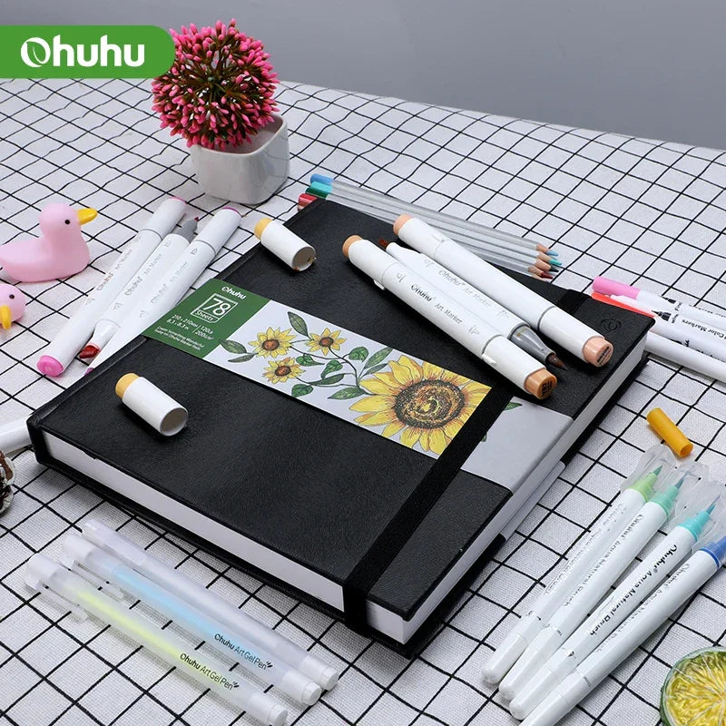 Buy The Best By Artsulli - Art is Long Life Short - Ohuhu Marker Pads Sketchbook Hardcover Notebook Student Painting Drawing Watercolor