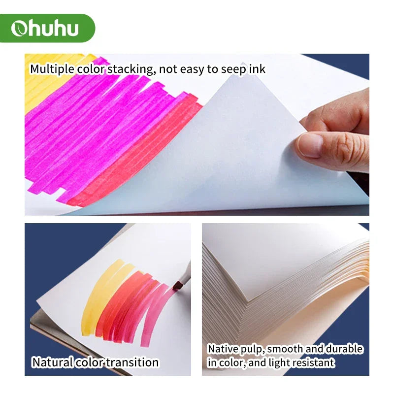 Buy The Best By Artsulli - Art is Long Life Short - Ohuhu Marker Pads Sketchbook Hardcover Notebook Student Painting Drawing Watercolor