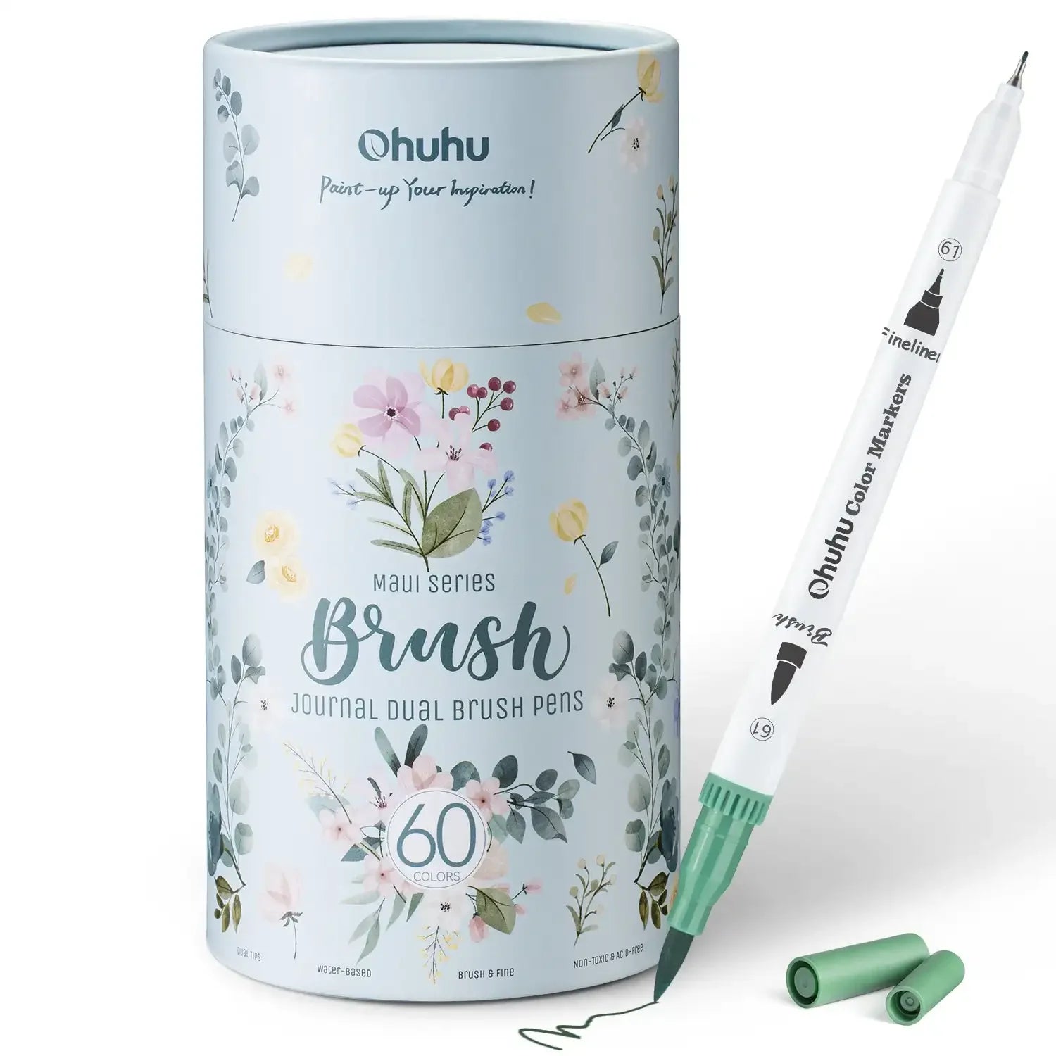 Buy The Best By Artsulli - Art is Long Life Short - Ohuhu Markers Dual Tips Line Marker Set WaterColor Pen Coloring Water Color Brush