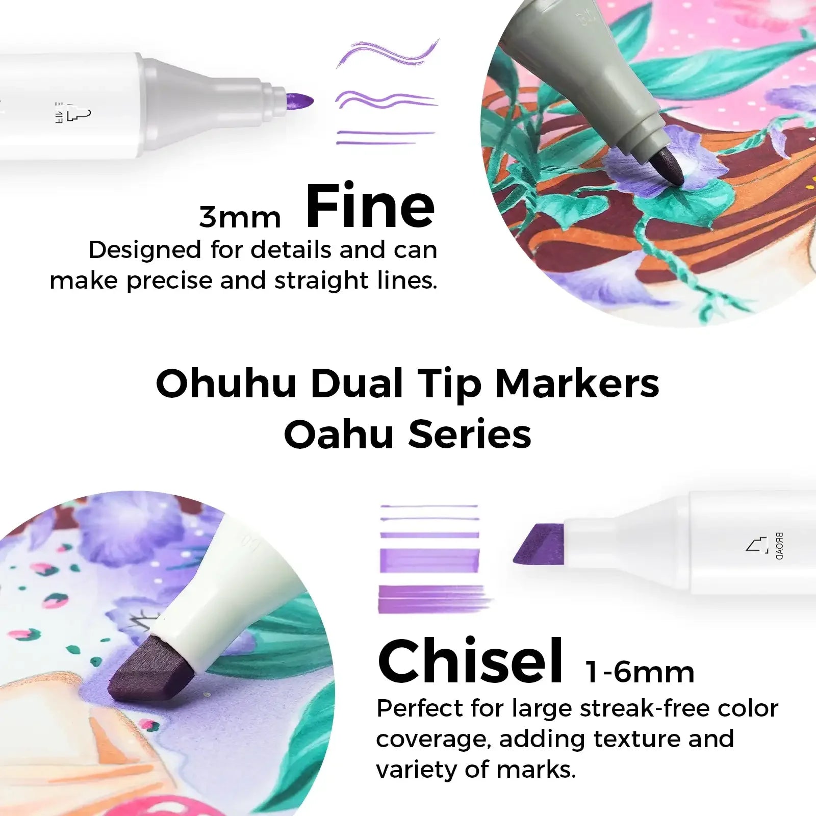 Buy The Best By Artsulli - Art is Long Life Short - Ohuhu Oahu Marker Pen Alcohol Markers Color Set Dual Tips Felt Sketching Drawing