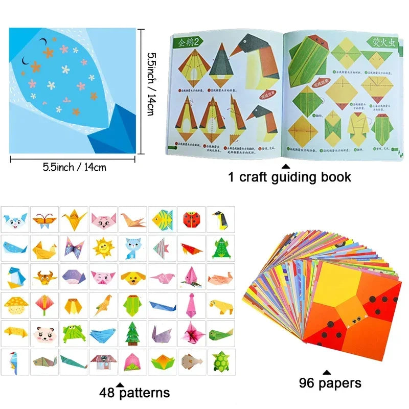 Buy The Best By Artsulli - Art is Long Life Short - Origami Kit with 30/96 Sheets Paper & Guide Book DIY Craft for Beginners kids，Multiple