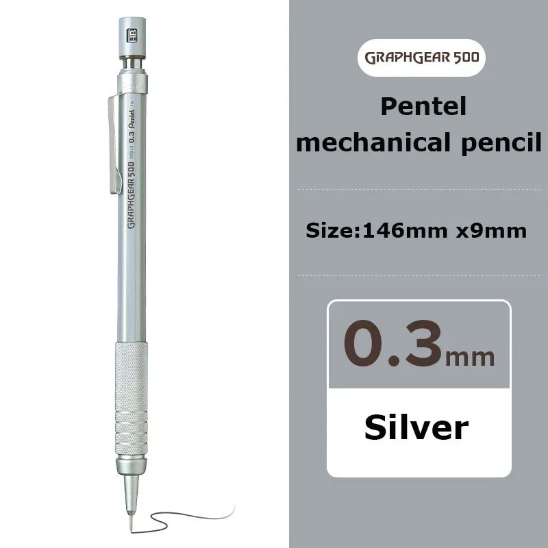 Buy The Best By Artsulli - Art is Long Life Short - Pentel Mechanical Pencil GraphGear 500 Non-Breakable Lead Auto Pencils Professional