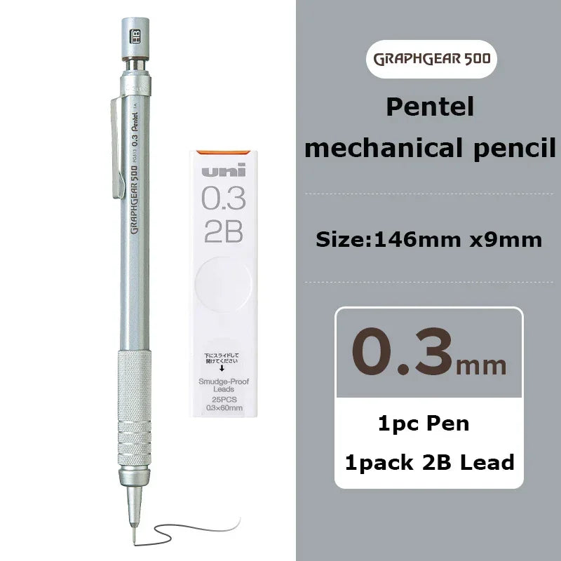 Buy The Best By Artsulli - Art is Long Life Short - Pentel Mechanical Pencil GraphGear 500 Non-Breakable Lead Auto Pencils Professional