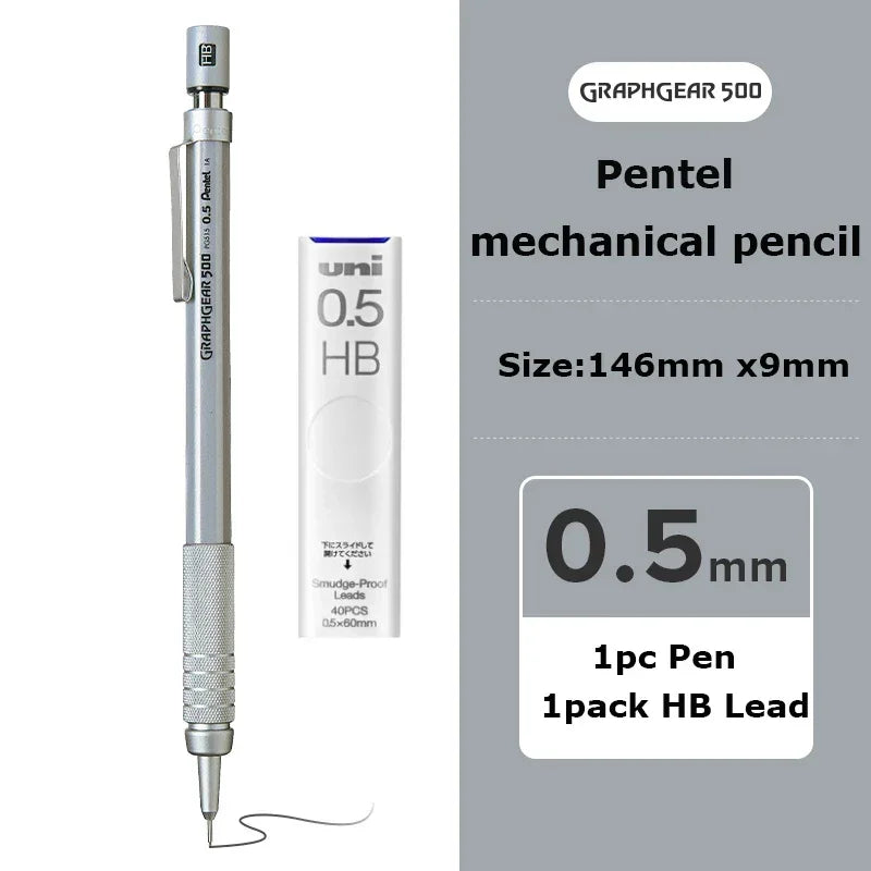Buy The Best By Artsulli - Art is Long Life Short - Pentel Mechanical Pencil GraphGear 500 Non-Breakable Lead Auto Pencils Professional