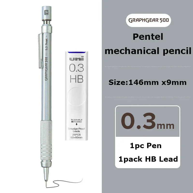 Buy The Best By Artsulli - Art is Long Life Short - Pentel Mechanical Pencil GraphGear 500 Non-Breakable Lead Auto Pencils Professional