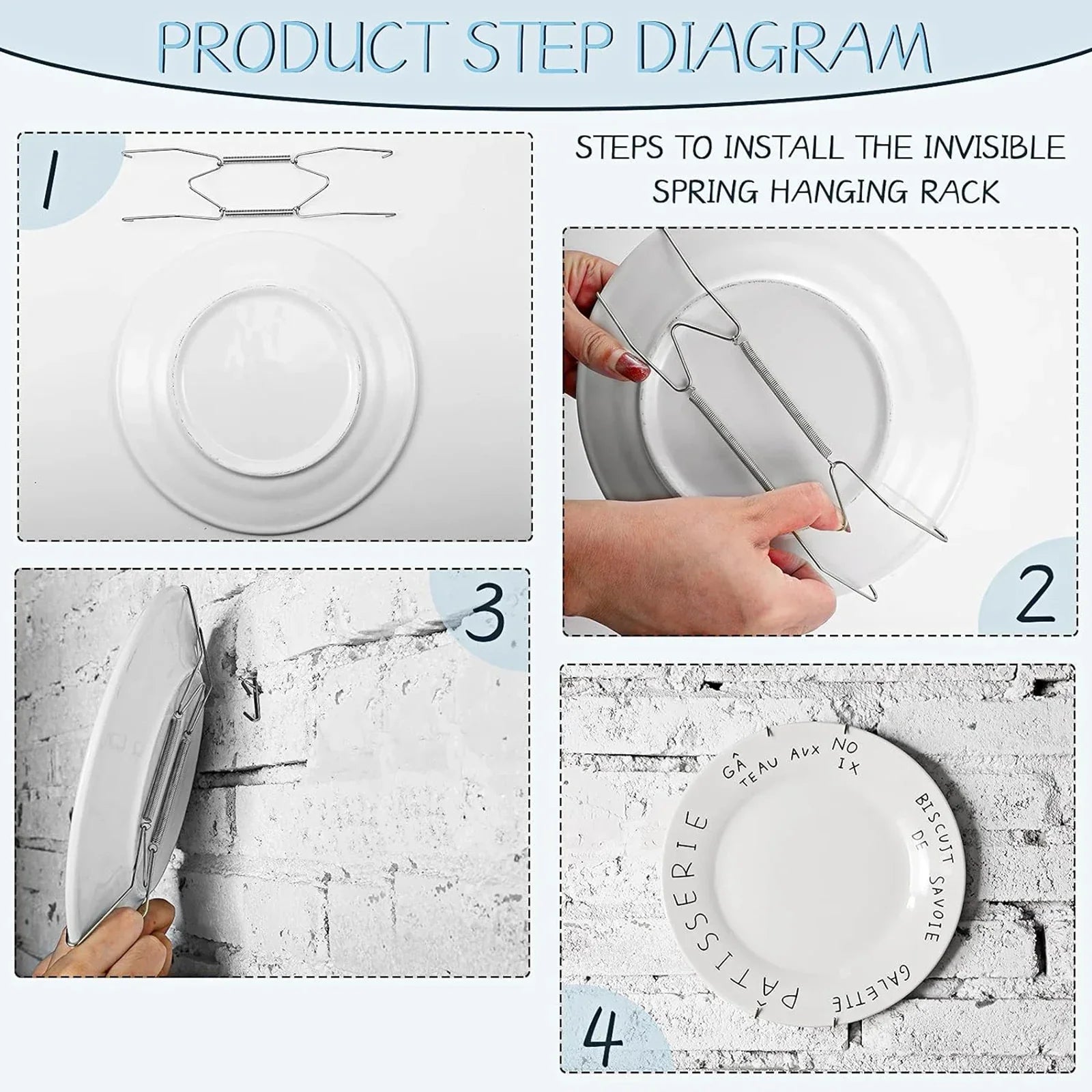 Buy The Best By Artsulli - Art is Long Life Short - Plate Hanger for Wall Durable Dish Display Holders Spring Hook Holder Antique China